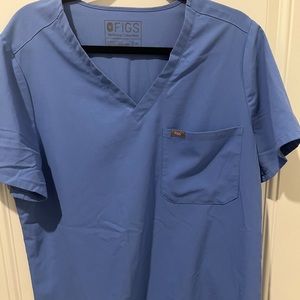 Figs XL Catarina Ceil Blue Scrub Top